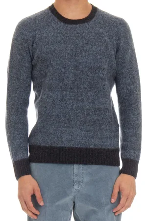 DRUMOHR Truien, Heren, Blauw, L, Wol, Zachte Crew Neck Sweater