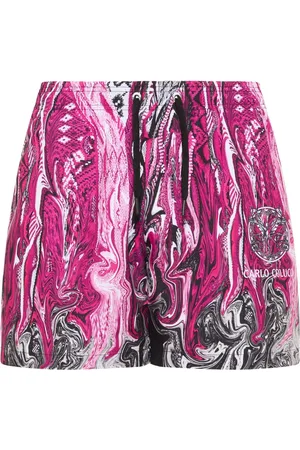 Carlo Colucci Badkleding, Heren, Roze, M, Artistieke Gebreide Shorts