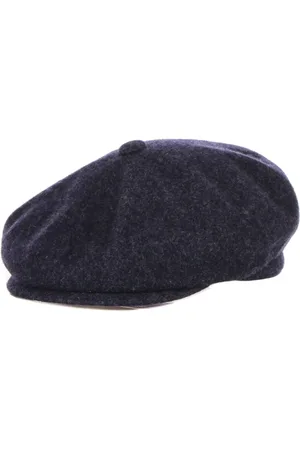 Kangol Accessoires, Heren, Blauw, XL, Wol, Navy Marl Wol Flat Cap Hoed