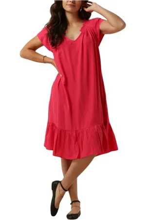 Co`Couture Kleedjes, Dames, Roze, S, Katoen, Sunrise Cropped Jurk
