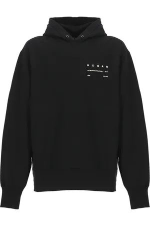 Hogan Sweatshirts & Hoodies, Heren, Zwart, M, Katoen, Zwarte katoenen hoodie met logo-print