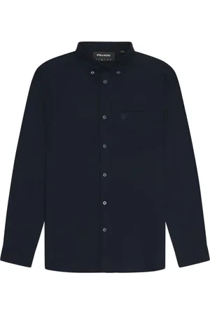 Lyle & Scott Overhemden, Heren, Blauw, S, Katoen, Tonal Eagle Oxford Overhemd