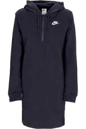 Nike Kleedjes, Dames, Zwart, M, Katoen, Sportswear Club Fleece Hoodie Dress