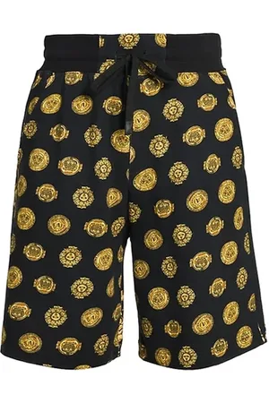 VERSACE Korte broeken, Heren, Zwart, M, Katoen, Zwarte Katoenen Shorts Ss 22