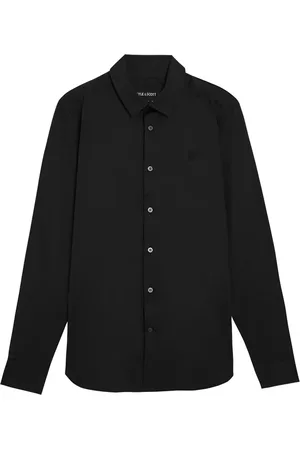 Lyle & Scott Overhemden, Heren, Zwart, M, Katoen, Slim Fit Poplin Overhemd