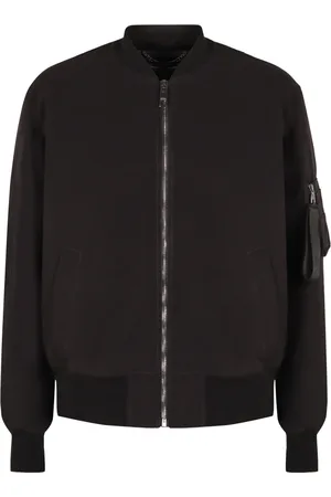 Dolce & Gabbana Jassen, Heren, Zwart, M, Polyester, Bomberjack in Technische Stof met Logopatch
