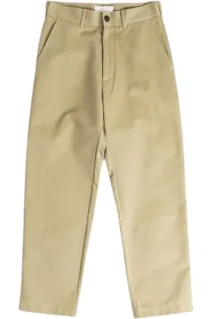 STUDIO NICHOLSON Broeken, Heren, , S, Katoen, Katoenen Straight-Leg Broek