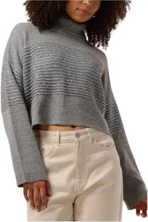 Twin-Set Truien, Dames, Grijs, L, Grijze Glitter Trui Stijlvol Comfort