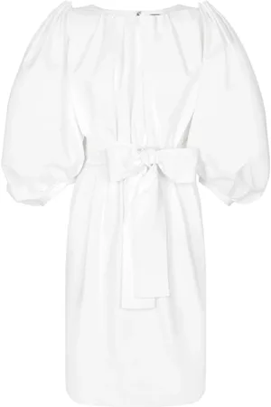 Dolce & Gabbana Kleedjes, Dames, Wit, 2Xs, Katoen, Witte Katoenen Pofmouw Jurk