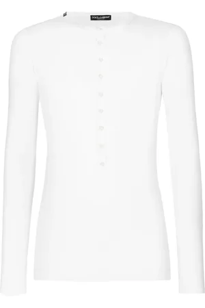 Dolce & Gabbana Tops, Heren, Wit, L, Katoen, Casual Katoenen T-Shirt