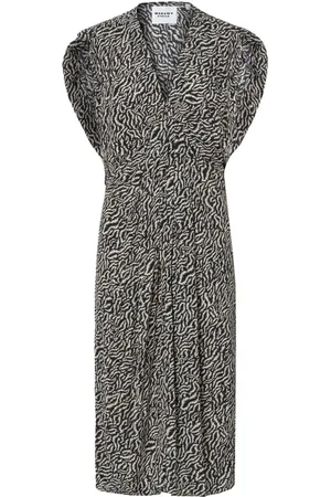 Isabel Marant Kleedjes, Dames, Zwart, M, Gedrukte Grijze Jurk