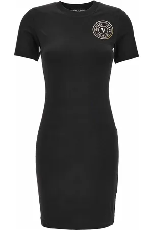 VERSACE Kleedjes, Dames, Zwart, XS, Stijlvolle Sweaters Collectie