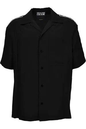 VERSACE Overhemden, Heren, Zwart, M, Stijlvolle Overhemden