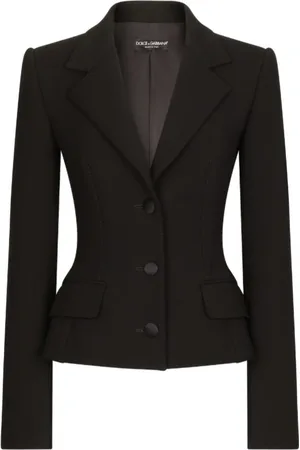 Dolce & Gabbana Jassen, Dames, Zwart, L, Wol, Klassieke Wollen Blazer