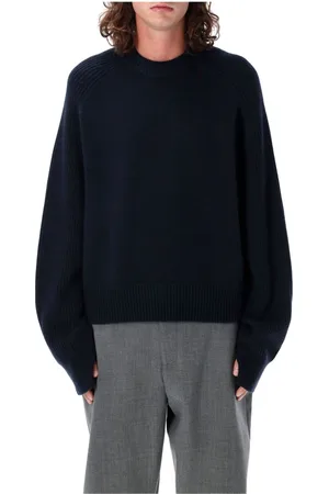 STUDIO NICHOLSON Truien, Heren, Blauw, S, Wol, Navy Fisherman Gebreide kleding Aw 24