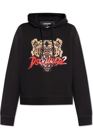 Dsquared2 Sweatshirts & Hoodies, Dames, Zwart, S, Katoen, Sweatshirt met logo