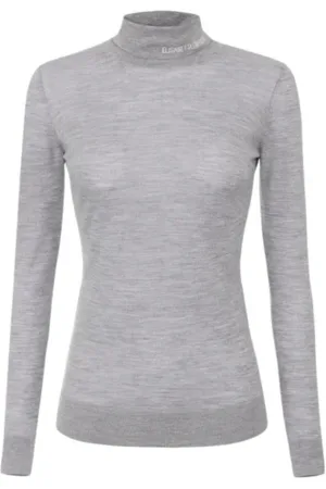 Elisabetta Franchi Truien, Dames, Grijs, L, Stijlvolle Gebreide Top