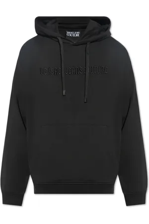 VERSACE Sweatshirts & Hoodies, Heren, Zwart, S, Katoen, Sweatshirt met Logo
