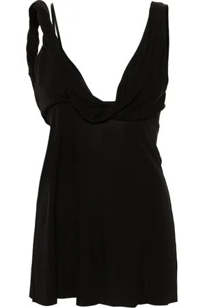 Totême Tops, Dames, Zwart, M, Twist Drape Top