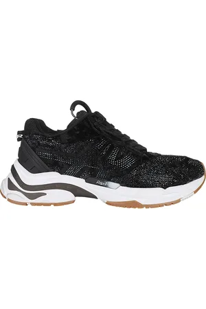 Ash Schoenen, Dames, Zwart, 37 EU, Satijn, Sportieve Strass Sneakers