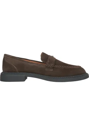 Estro Schoenen, Dames, Bruin, 38 EU, Bruine Penny Loafers Premium Velours