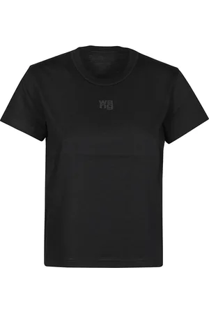 Alexander Wang Tops, Dames, Zwart, M, Katoen, Logo Essential T-Shirt
