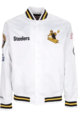 Mitchell & Ness Jassen, Heren, Wit, M, Polyester, Pittsburgh Steelers Bomberjack Wit
