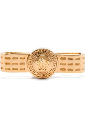 VERSACE Accessoires, Dames, Geel, ONE Size, Gouden Metalen Oorbellen