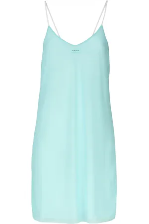FISICO Kleedjes, Dames, Blauw, S, Aqua Viscose Jurk met Dunne Bandjes