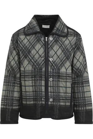 CRAIG GREEN Jassen, Heren, Veelkleurig, M, Katoen, Zwart Geruit Gewatteerd Fade Jack