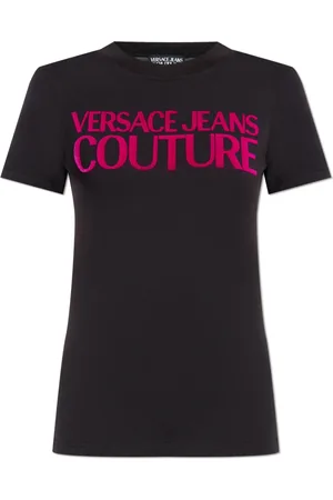 VERSACE Tops, Dames, Zwart, S, T-shirt met logo