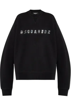 Dsquared2 Sweatshirts & Hoodies, Dames, Zwart, S, Katoen, Sweatshirt met Logo