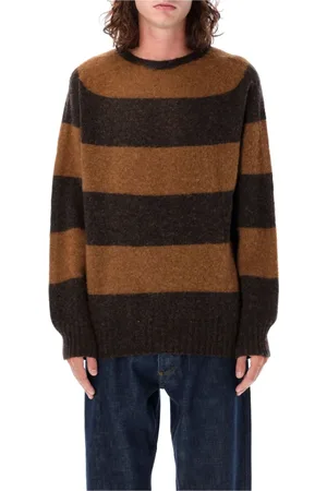 YMC YOU MUST CREATE Truien, Heren, Bruin, M, Wol, Bruine Gestreepte Gebreide Trui Aw 24