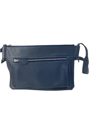 Hermès Pre-owned, Heren, Blauw, ONE Size, Leer, Tweedehands leren schoudertassen