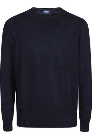 DRUMOHR Truien, Heren, Blauw, M, Casual Gebreide Pullover Sweater