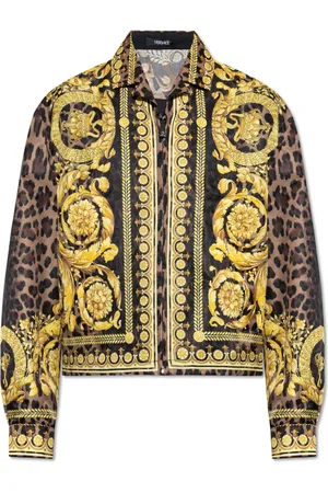VERSACE Jassen, Heren, Veelkleurig, M, Leer, Gestreepte jas