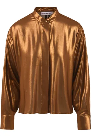 Attic and Barn Blouses & Shirts, Dames, Bruin, M, Bruine Overhemd Collectie