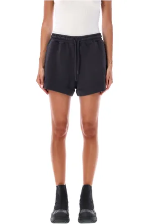 Ganni Korte broeken, Dames, Zwart, M, Katoen, Lichte Isoli Elastische Shorts Phantom Aw 24