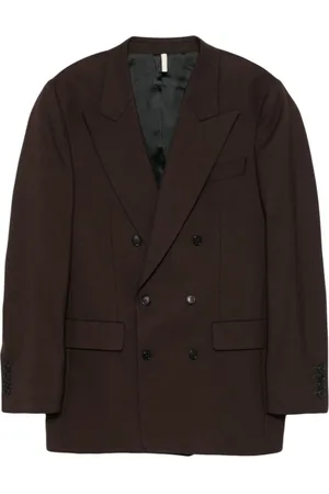 Sunflower Jassen, Heren, Bruin, S, Bruin Twill Geweven Dubbel-Borst Blazer