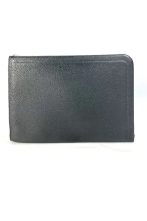 Hermès Pre-owned, Heren, Grijs, ONE Size, Leer, Pre-owned Leather clutches