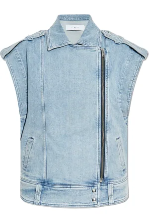 IRO Jassen, Dames, Blauw, M, Denim, Denim Vest Ynesa