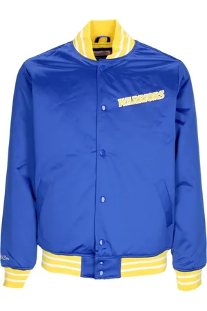 Mitchell & Ness Jassen, Heren, Blauw, S, Polyester, NBA Bomberjack Golden State Warriors