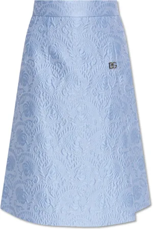 Dolce & Gabbana Rokken, Dames, Blauw, S, Katoen, Rok met logo