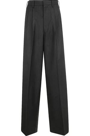 JUNYA WATANABE Broeken, Dames, Zwart, L, Wol, Zwart Grijs Damesbroek