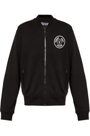 VERSACE Sweatshirts & Hoodies, Heren, Zwart, M, Katoen, Sweatshirt met logo