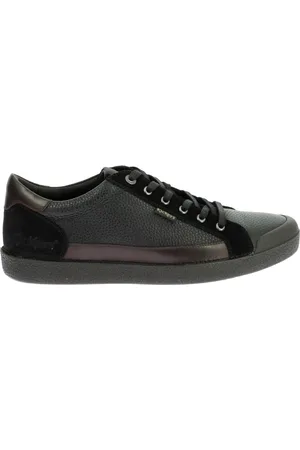 Kickers Schoenen, Heren, Zwart, 41 EU, Leer, Lage Top Leren Sneakers Kick Trainer