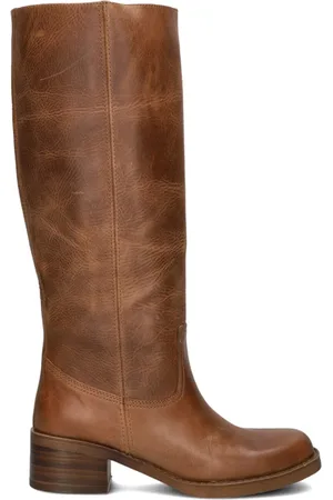 Inuovo Schoenen, Dames, Bruin, 37 EU, Leer, Cognac Hoge Laarzen Model A01006