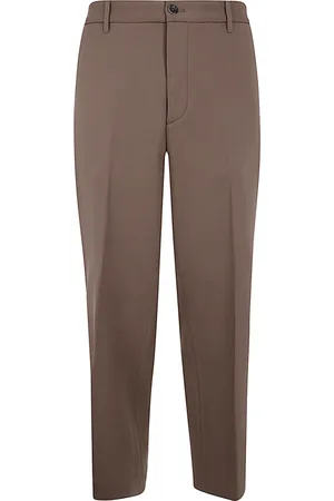 Nine In The Morning Broeken, Heren, Bruin, L, Katoen, Baggy Man Broek met Touw Detail