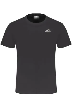 Kappa Tops, Heren, Zwart, S, Katoen, Zwart Katoenen T-shirt