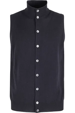 FILIPPO DE LAURENTIIS Truien, Heren, Blauw, L, Wol, Geknoopte Vest Jas